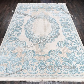 Турецкий Ковер для гостиной Белый с Голубым Арт 29862