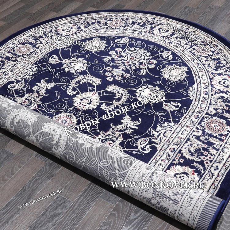 Турецкий Ковер Для гостиной дизайн 79 синий Овал