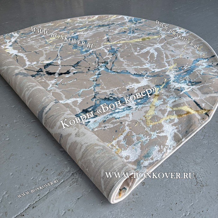 Турецкий овальный ковер синий дизайн 05