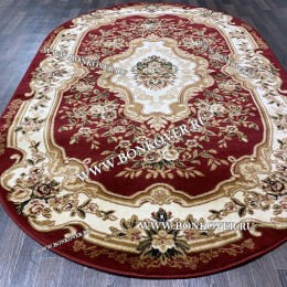 РОССИЙСКИЙ ЖАККАРДОВЫЙ КОВЕР МЕДАЛЬОН КРАСНЫЙ ОВАЛЬНЫЙ
