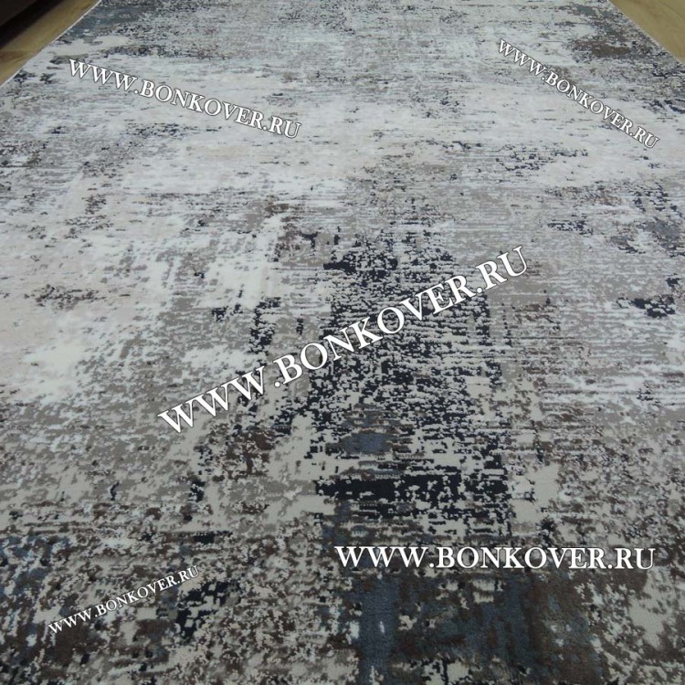 Ковер Коротковорсный Лайт Дизайн 34 Абстракция Серый с Синим