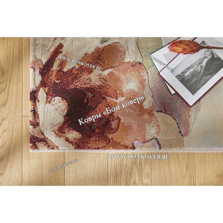 Бельгийский Высокоплотный Ковер с Цветами Арт 28111 Зеленый