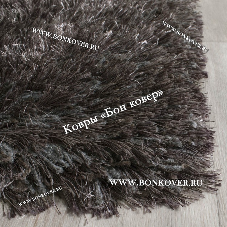 Длинноворсный ковер для гостиной 01 Графитовый Темно-коричневый