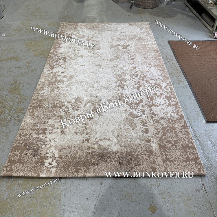 Турецкий Ковер Для Гостиной Дизайн 05 Бежево-Коричневый Прямоугольный