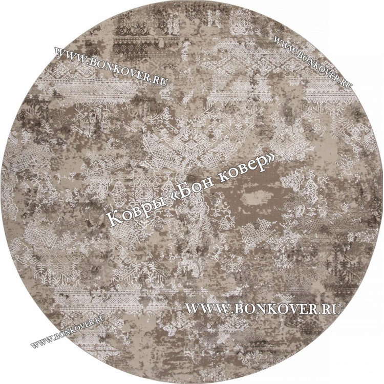 Абстрактный ковер дизайн 78 коричневый Круг