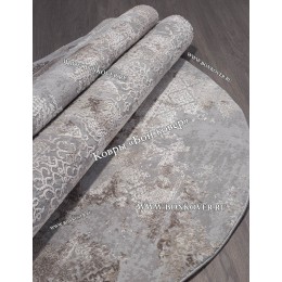 Абстрактный ковер дизайн 79 коричневый с серым Овал