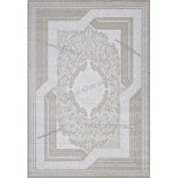 Классический ковер дизайн 105 Белый с бежевым